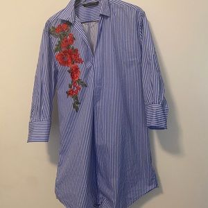 Zara pure cotton Navy striped Tunic - Size S (Fits upto M/L) - v comfy